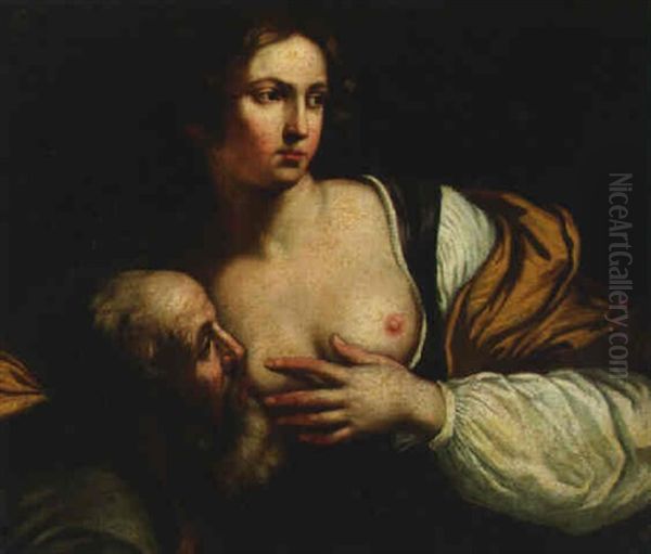 Roman Charity Oil Painting by Giovanni Francesco Barbieri
