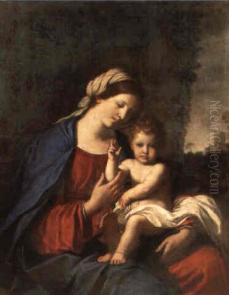 The Madonna And Child Oil Painting by Giovanni Francesco Barbieri