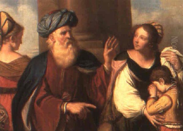 The Expuslion Of Hagar Oil Painting by Giovanni Francesco Barbieri