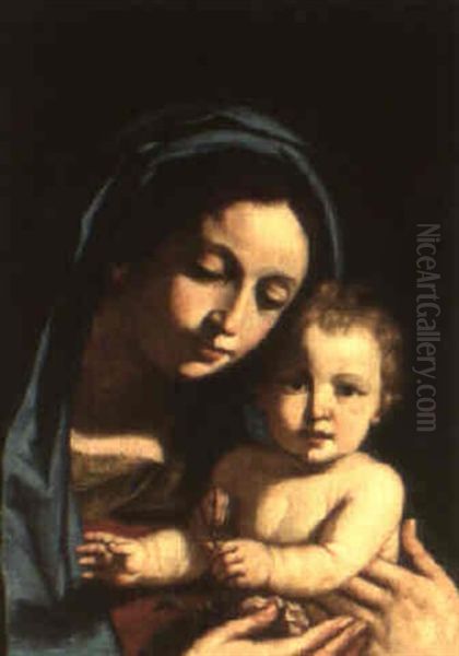 The Madonna And Child Oil Painting by Giovanni Francesco Barbieri