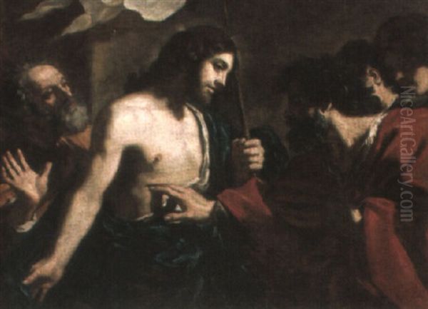 The Incredulity Of Saint Thomas Oil Painting by Giovanni Francesco Barbieri