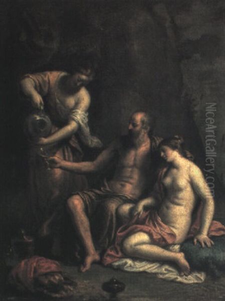 Loth Og Has D+tre Oil Painting by Giovanni Francesco Barbieri