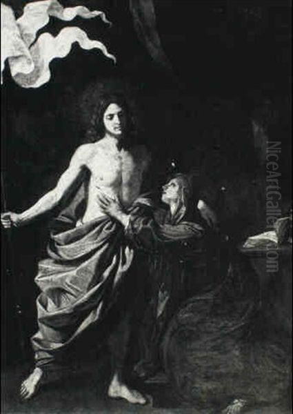 The Resurrected Christ Appearing To The Virgin Oil Painting by Giovanni Francesco Barbieri