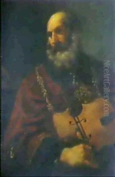 Koenig David Oil Painting by Giovanni Francesco Barbieri