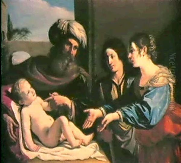 Der Prophet Elisaus Erweckt Den Sohn                        Der Sunamitin Oil Painting by Giovanni Francesco Barbieri