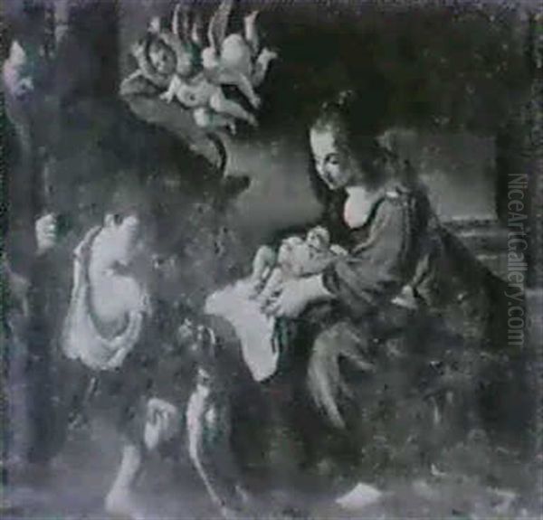 The Adoration Of The Shepherds Oil Painting by Giovanni Francesco Barbieri