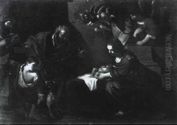 L'adoration Des Bergers Oil Painting by Giovanni Francesco Barbieri