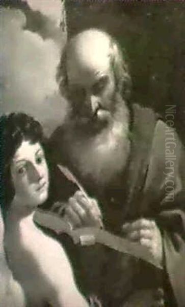 Der Evangelist Matthaus Oil Painting by Giovanni Francesco Barbieri