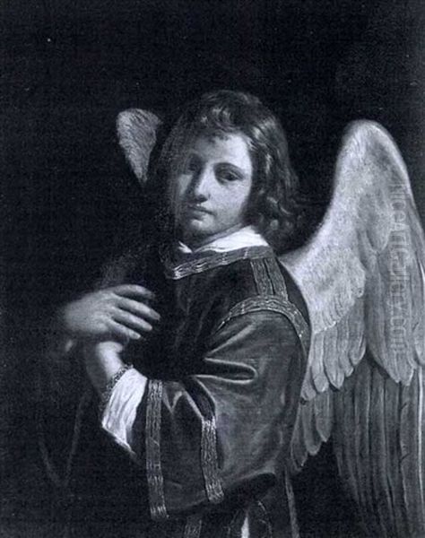 An Angel Oil Painting by Giovanni Francesco Barbieri