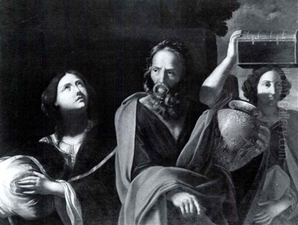 Lot And His Daughters Oil Painting by Giovanni Francesco Barbieri