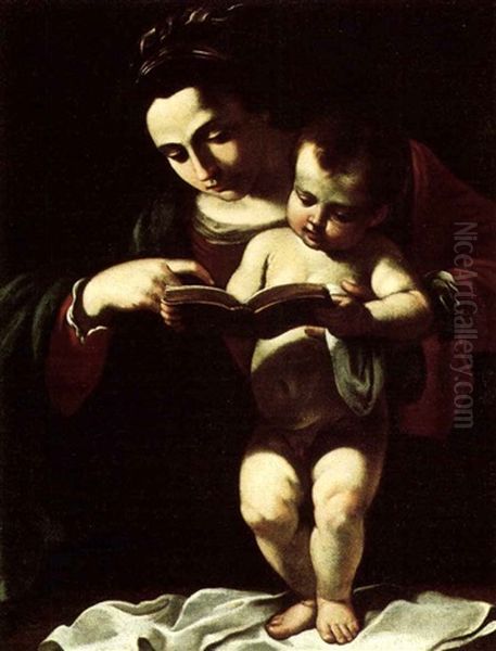 Madonna And Child Oil Painting by Giovanni Francesco Barbieri