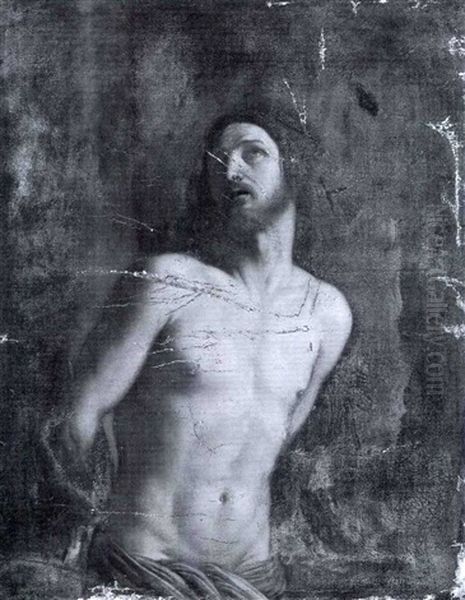 Christ At The Column Oil Painting by Giovanni Francesco Barbieri