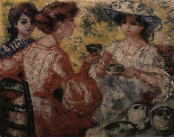 L'heure Du The Oil Painting by Charles Francois Prosper Guerin