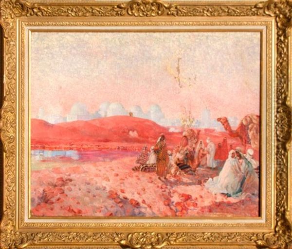 La Mosquee Du Sabre A Kairowan, Tunisie Oil Painting by Ernest Pierre Guerin