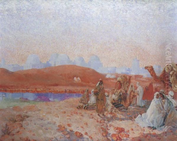 Mosquee Du Sabre A Kairouan Oil Painting by Ernest Pierre Guerin