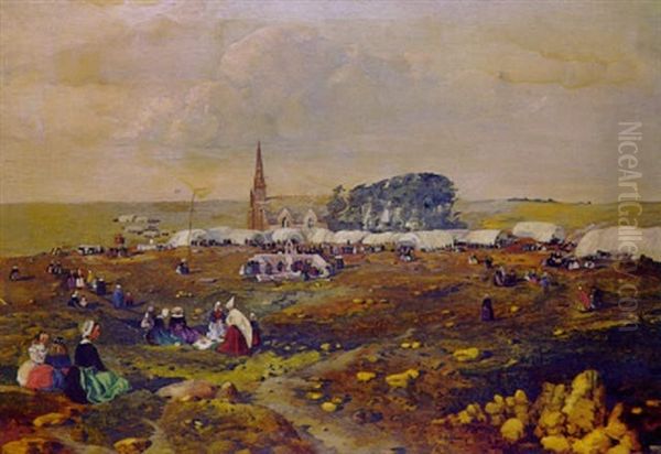 Le Grand Pardon De Sainte-anne De La Palude Oil Painting by Ernest Pierre Guerin