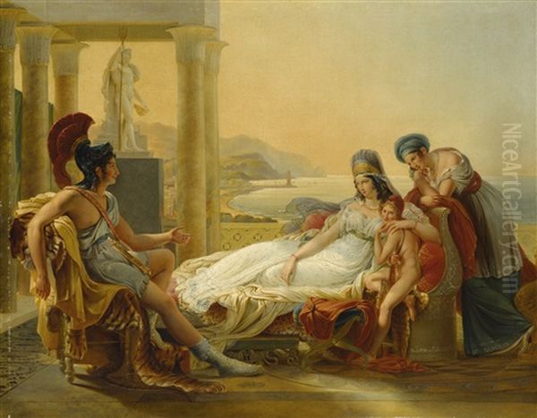 Aeneas Recounting The Misfortunes Of Troy To Dido Oil Painting by Pierre-Narcisse Guerin