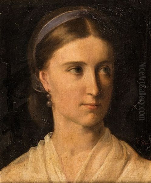 Portrait Of A Young Woman Oil Painting by Pierre-Narcisse Guerin