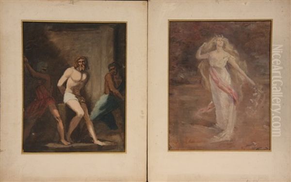 Figure Studies (4 Works) Oil Painting by Pierre-Narcisse Guerin