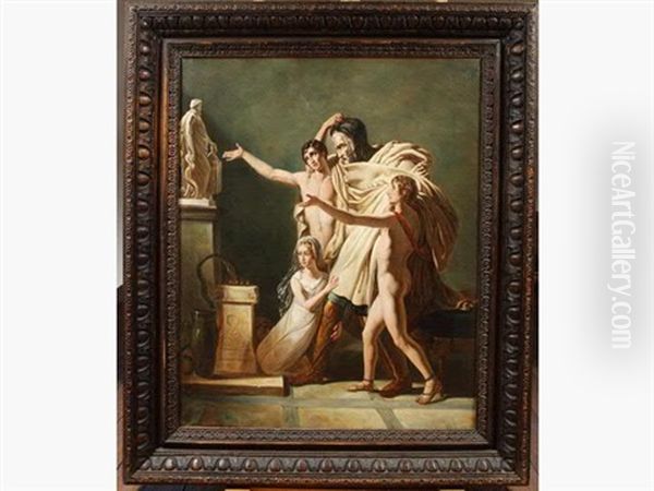 Offrande A Esculape Ou La Piete Filiale Oil Painting by Pierre-Narcisse Guerin