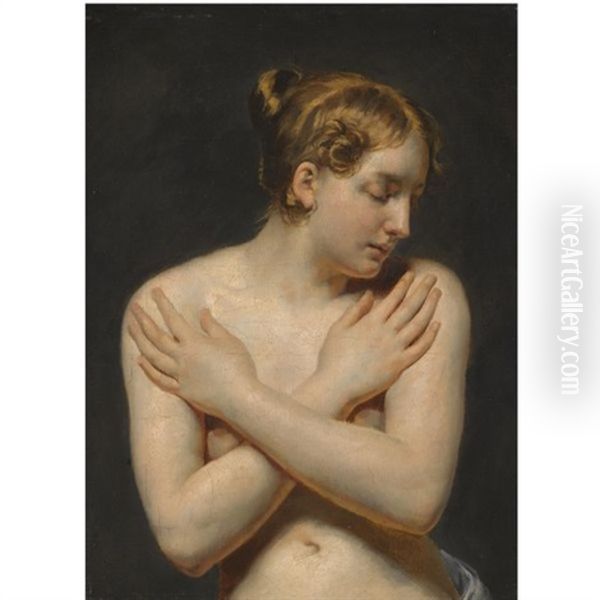 Study Of A Young Woman With Her Arms Folded Oil Painting by Pierre-Narcisse Guerin
