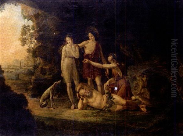Artemis Et Sylene Ivre Oil Painting by Pierre-Narcisse Guerin