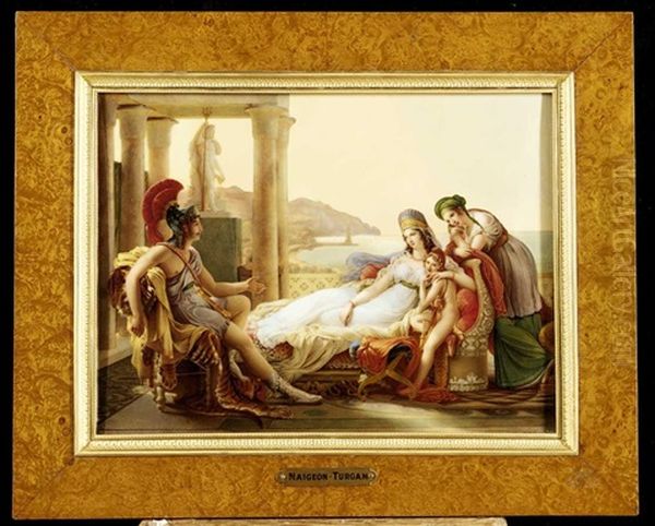 Enne Recounting The Misfortunes Of Troy To Didon (by Clemence Turgan) Oil Painting by Pierre-Narcisse Guerin