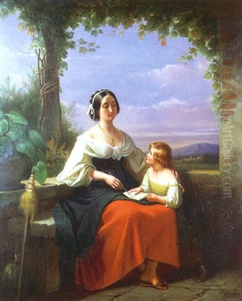 La Lecture Oil Painting by Charlemagne-Oscar Guet