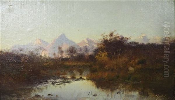 Le Neron, Vue De La Plaine De Grenoble Oil Painting by Laurent Guetal