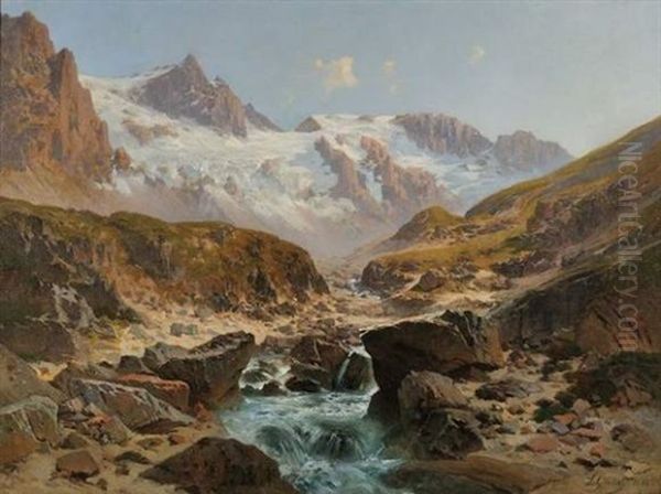 Glacier De La Meige Oil Painting by Laurent Guetal