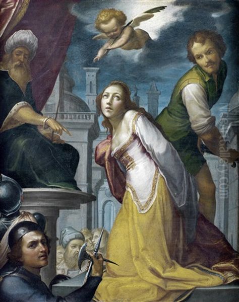 The Martyrdom Of Saint Agnes Oil Painting by Paolo Guidotti