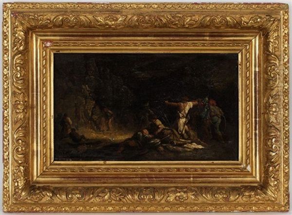 Le Bivouac Oil Painting by Jean Adrien Guignet