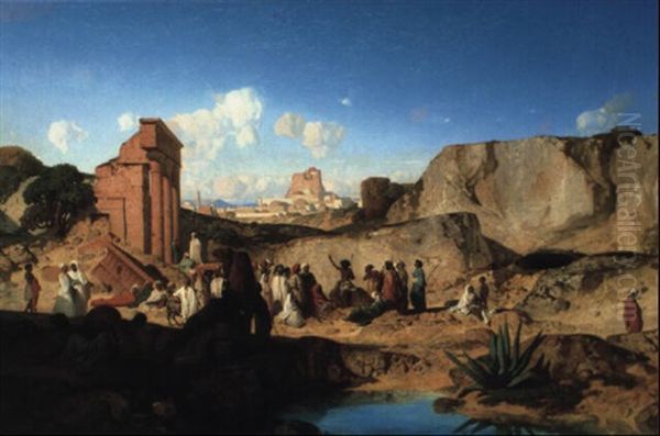 Saint-jean Baptiste Prechant Oil Painting by Jean Adrien Guignet