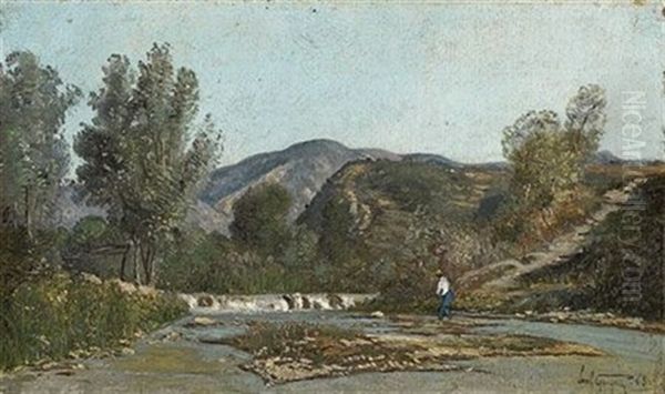 Personnage Au Milieu D'une Riviere Oil Painting by Paul Camille Guigou