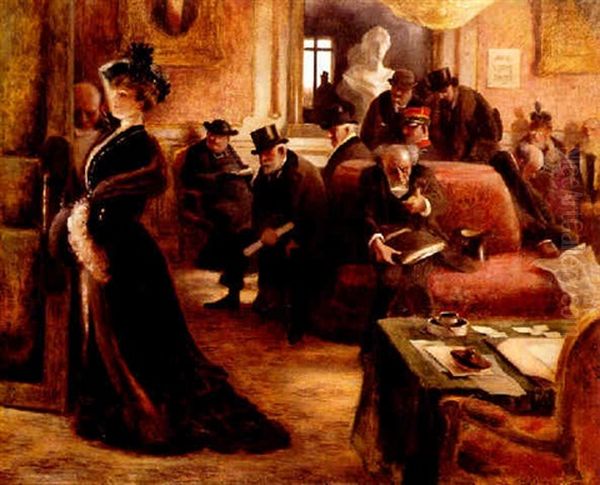 La Salle D'attente Du Ministre Oil Painting by Albert Guillaume