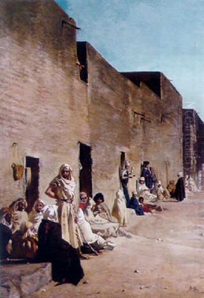 La Rue De Laghouat Oil Painting by Gustave Achille Guillaumet