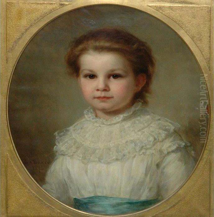 Portrait Of A Child Oil Painting by George Augustus Baker Jnr.