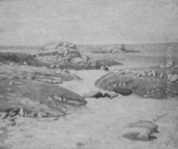 Brittany Coast Oil Painting by Armand Guillaumin (Fils)