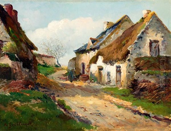 Een Boerengehucht Oil Painting by Jean Baptiste Antoine Guillemet