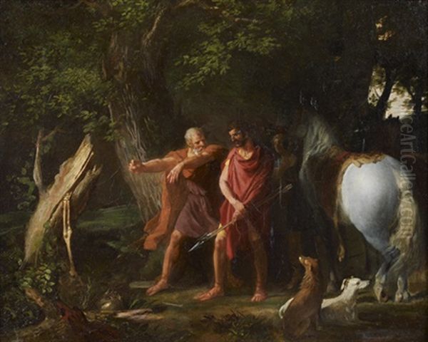 Le Milon De Crotone Oil Painting by Guillaume Guillon-Lethiere