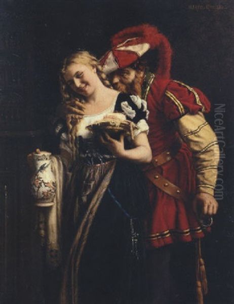 Le Client Entreprenant Oil Painting by Alfred Guillou