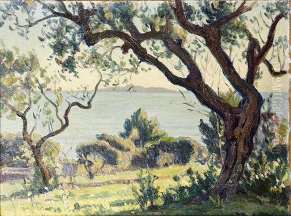 Arbre En Bord De Mer Oil Painting by Charles Victor Guilloux