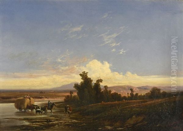 Le Passage De La Riviere Oil Painting by Antoine Guindrand