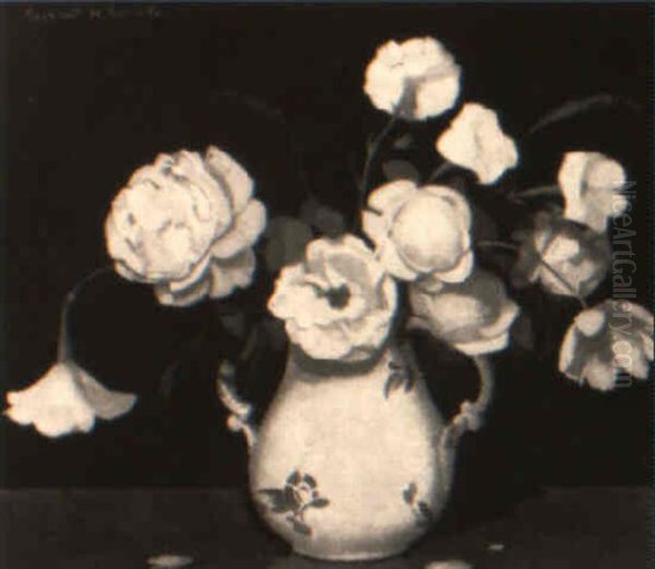 Still Life With White Flowers Oil Painting by Lucien Victor Guirand De Scevola