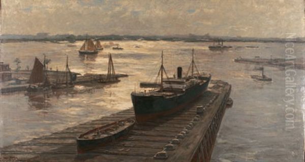 Im Trockendok Oil Painting by Erwin Carl Wilhelm Guenther