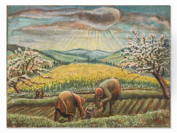 Frauen Auf Dem Felde Oil Painting by Kurt Guenther