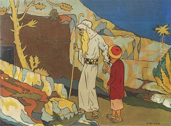 Binding Of Isaac Oil Painting by Meir Gur-Arie