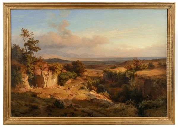 Weiter Blick In Die Romische Campagna Oil Painting by Louis Gurlitt