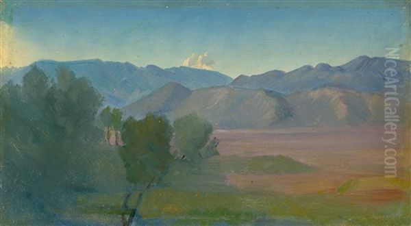Foothill Landscape (study) Oil Painting by Louis Gurlitt