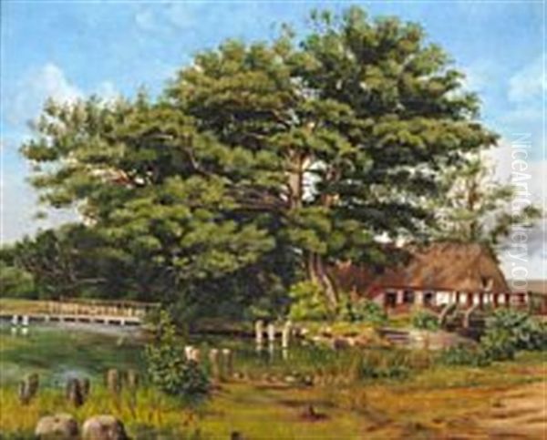 Landscape Near Silkeborg Oil Painting by Louis Gurlitt